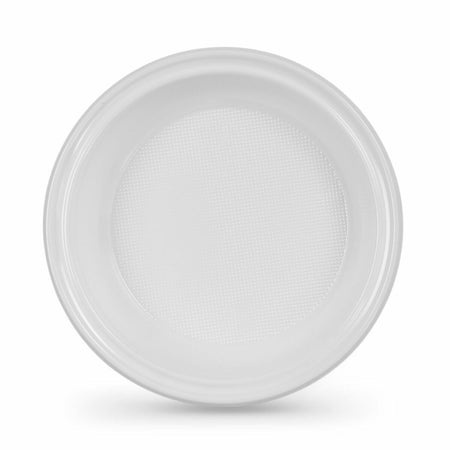 Lot d'assiettes réutilisables Algon Rond Blanc Plastique 20,5 x 3 cm (24 Unités) - Sapin Belge