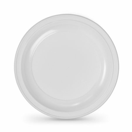 Lot d'assiettes réutilisables Algon Rond Blanc Plastique 21,5 x 1,5 cm (36 Unités) - Sapin Belge