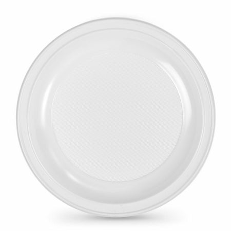 Lot d'assiettes réutilisables Algon Rond Blanc Plastique 25 x 25 x 1,5 cm (12 Unités) - Sapin Belge