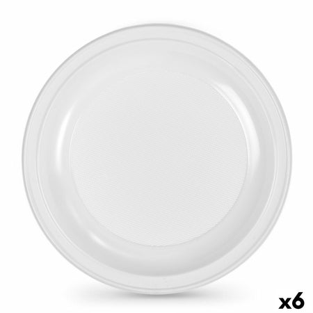 Lot d'assiettes réutilisables Algon Rond Blanc Plastique 25 x 25 x 2,5 cm (6 Unités) - Sapin Belge