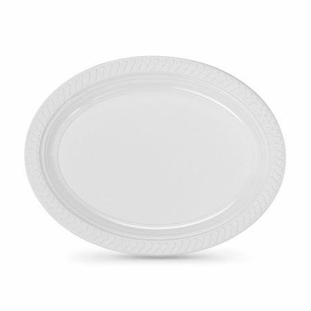 Lot d'assiettes réutilisables Algon Blanc Plastique Oblongue 30 x 23 cm (36 Unités) - Sapin Belge