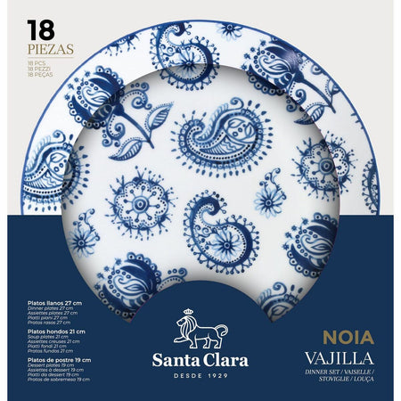 Assietes Santa Clara Noia 18 Pièces Porcelaine Ronde (2 Unités) - Sapin Belge