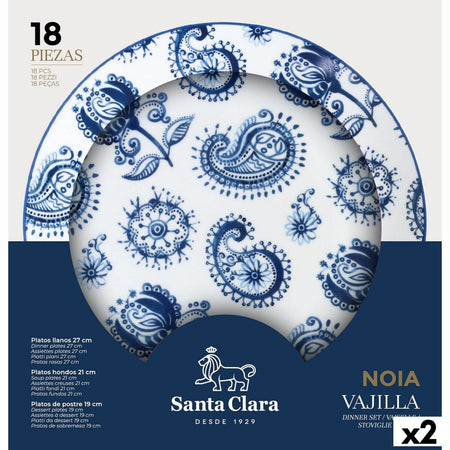 Assietes Santa Clara Noia 18 Pièces Porcelaine Ronde (2 Unités) - Sapin Belge