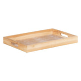 Plateau apéritif 45 x 31 x 5 cm Volets Naturel Bois Rotin 3 Pièces - Sapin Belge