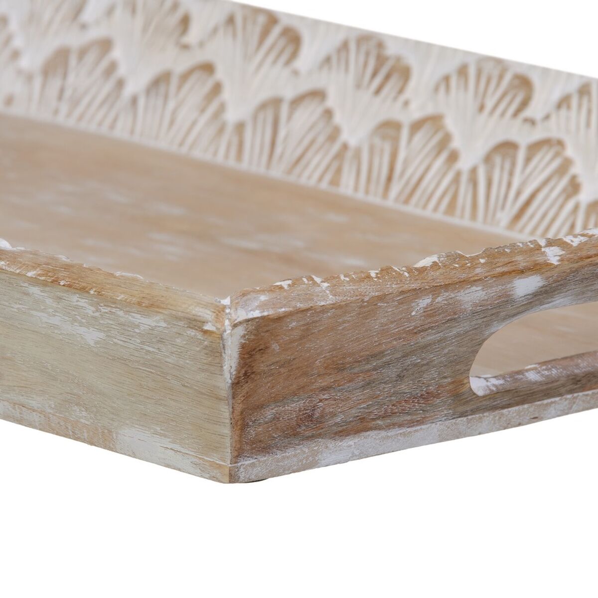 Plateau apéritif 45,5 x 30,5 x 5,5 cm Blanc Bois de manguier (2 Unités) - Sapin Belge