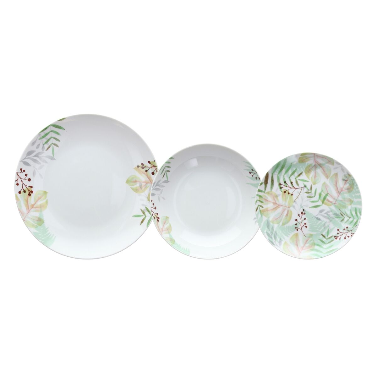 Assietes 18 Pièces Volets Porcelaine 1 cm - Sapin Belge