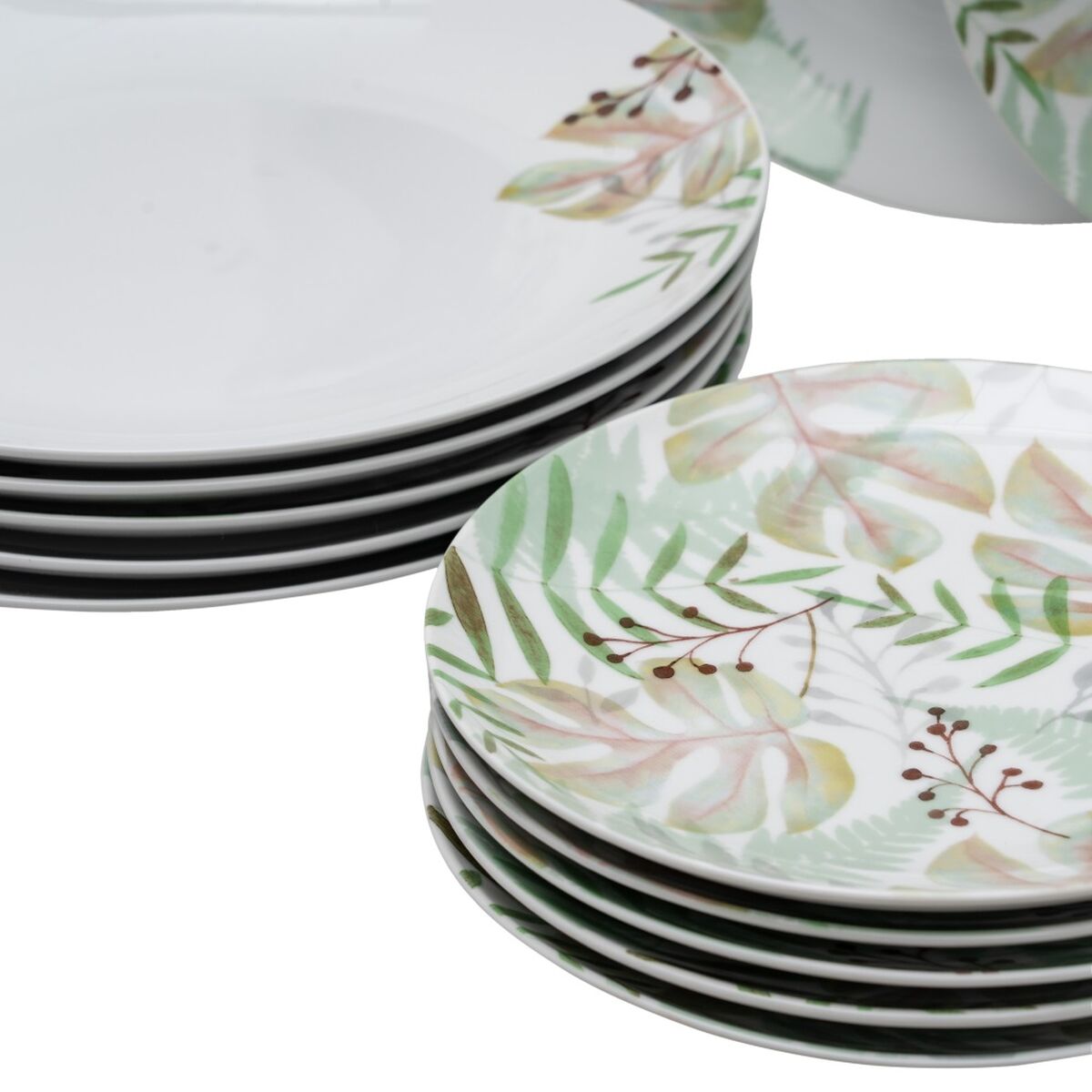 Assietes 18 Pièces Volets Porcelaine 1 cm - Sapin Belge