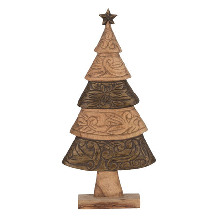 Décorations de Noël Marron Bois de manguier Sapin de Noël 32 x 9 x 65,5 cm - Sapin Belge
