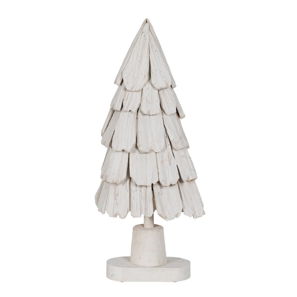 Sapin de Noël Blanc Bois de paulownia 34 x 19 x 80 cm - Sapin Belge