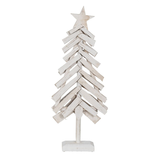 Sapin de Noël Blanc Bois de paulownia 34 x 11 x 90 cm - Sapin Belge