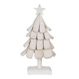 Sapin de Noël Blanc Bois de paulownia 31 x 25 x 60 cm - Sapin Belge