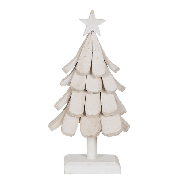 Sapin de Noël Blanc Bois de paulownia 31 x 25 x 60 cm - Sapin Belge