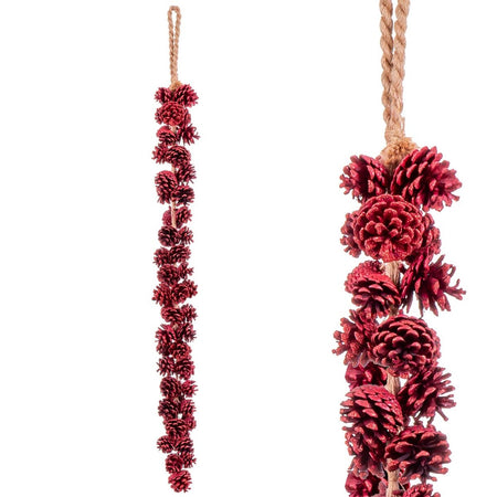 Décorations de Noël Rouge Ananas 110 cm - Sapin Belge
