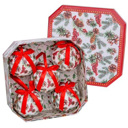 Boules de Noël Multicouleur Papier Polyfoam 7,5 x 7,5 x 7,5 cm (5 Unités) - Sapin Belge