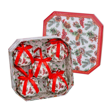 Boules de Noël Multicouleur Papier Polyfoam 7,5 x 7,5 x 7,5 cm (5 Unités) - Sapin Belge