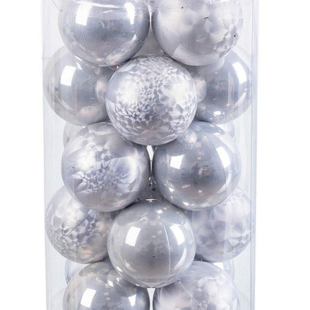 Boules de Noël Argenté Plastique 6 x 6 x 6 cm (20 Unités) - Sapin Belge