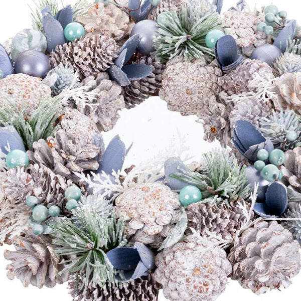 Couronne de Noël Bleu Multicouleur Plastique Foam 26 x 26 x 7,5 cm - Sapin Belge