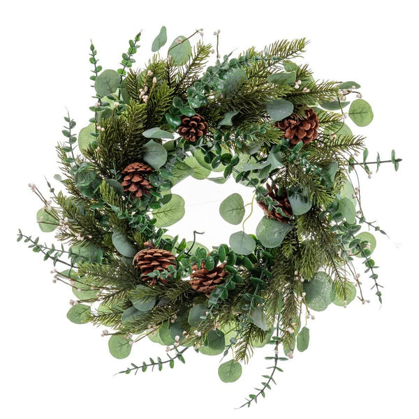 Couronne de Noël Vert Naturel Plastique 60 cm - Sapin Belge