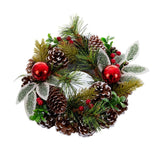 Couronne de Noël Rouge Vert Multicouleur Plastique Foam Ananas 22 x 22 cm - Sapin Belge