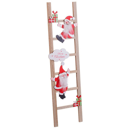 Décorations de Noël Multicouleur Bois Escalier Père Noël 17 x 1,8 x 60 cm - Sapin Belge
