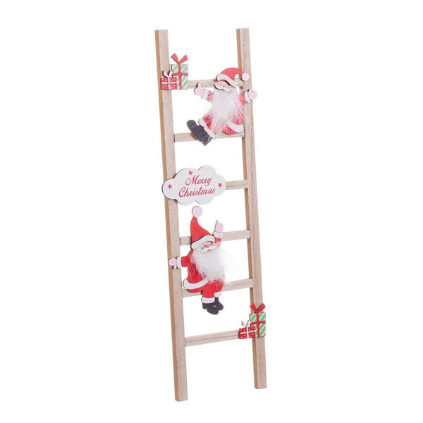 Décorations de Noël Multicouleur Bois Escalier Père Noël 12 x 1,8 x 42 cm - Sapin Belge