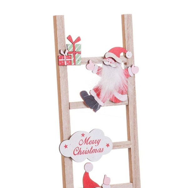 Décorations de Noël Multicouleur Bois Escalier Père Noël 12 x 1,8 x 42 cm - Sapin Belge