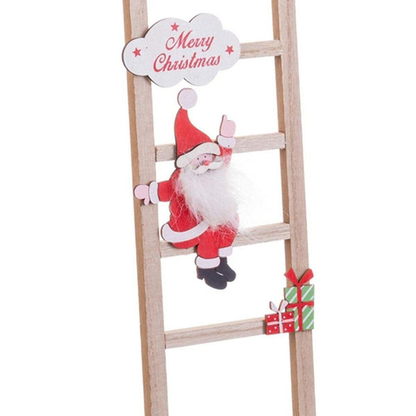 Décorations de Noël Multicouleur Bois Escalier Père Noël 12 x 1,8 x 42 cm - Sapin Belge