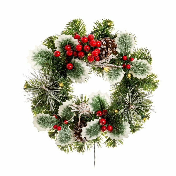 Couronne de Noël PVC Multicouleur 30 x 30 x 10 cm - Sapin Belge