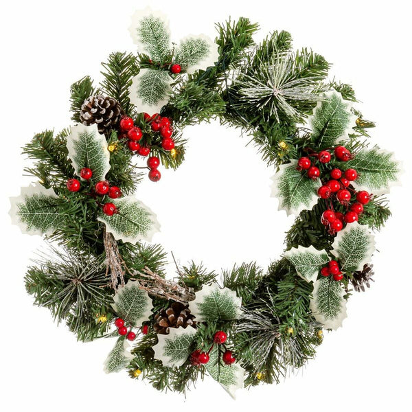 Couronne de Noël PVC Multicouleur 40 x 40 x 10 cm - Sapin Belge