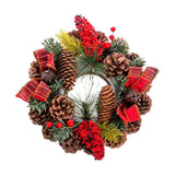 Couronne de Noël Rouge Multicouleur PVC Ananas 22 x 22 x 10 cm - Sapin Belge