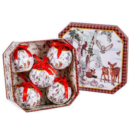 Boules de Noël Multicouleur Papier Polyfoam animaux 7,5 x 7,5 x 7,5 cm (5 Unités) - Sapin Belge