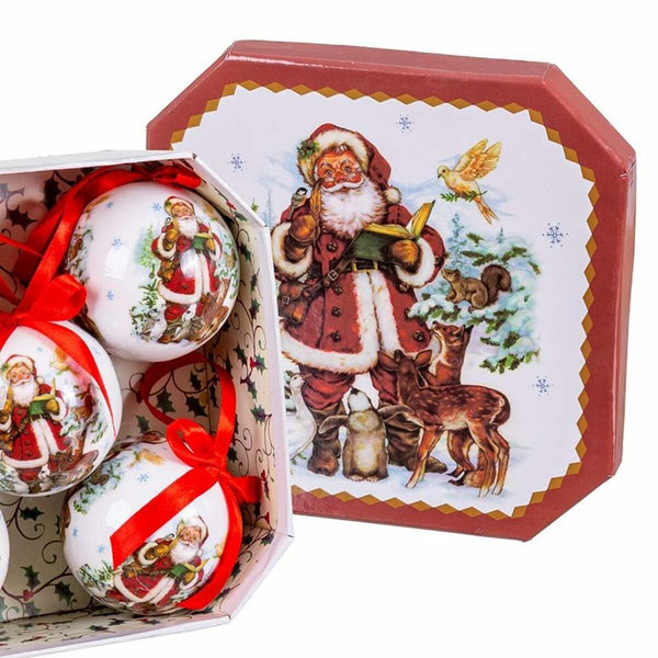 Boules de Noël Multicouleur Papier Polyfoam Père Noël 7,5 x 7,5 x 7,5 cm (5 Unités) - Sapin Belge