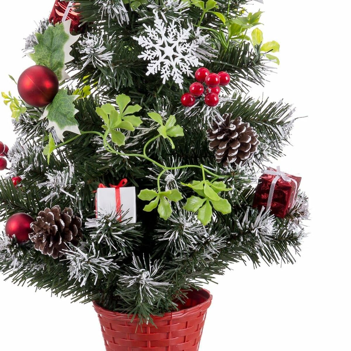 Sapin de Noël Rouge Multicouleur Plastique Ananas 60 cm - Sapin Belge