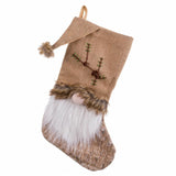 Chaussette de Noël Beige Tissu Père Noël 30 x 3 x 47 cm - Sapin Belge