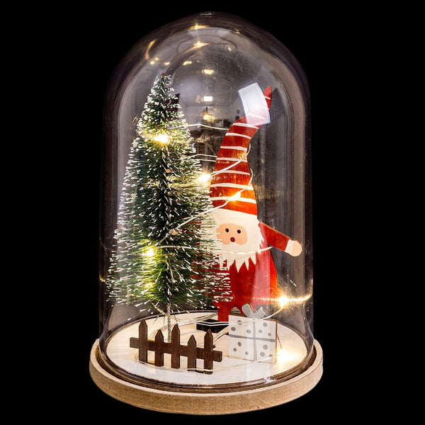 Décorations de Noël Multicouleur Bois Verre 11 x 11 x 18 cm - Sapin Belge