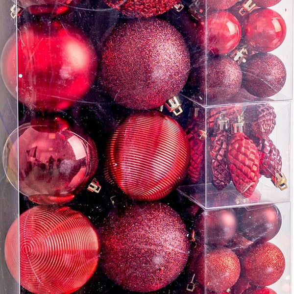 Boules de Noël Rouge (50 Unités) - Sapin Belge