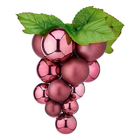 Boules de Noël Petit Raisins Rose Plastique 14 x 14 x 25 cm - Sapin Belge