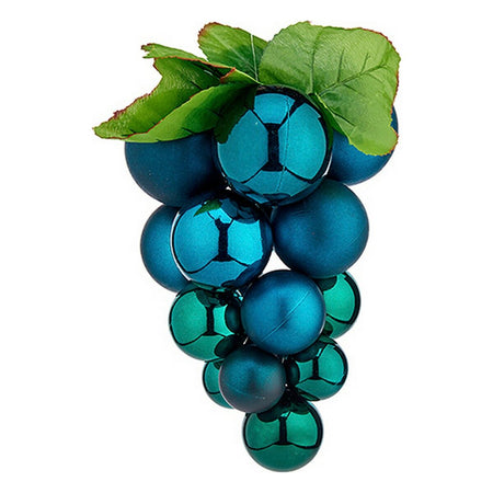 Boules de Noël Petit Raisins Bleu Plastique 14 x 14 x 25 cm - Sapin Belge