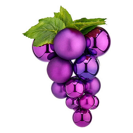 Boules de Noël Petit Raisins Violet Plastique 18 x 24 x 18 cm - Sapin Belge