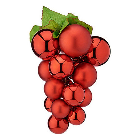 Boules de Noël Moyen Raisins Rouge Plastique 18 x 18 x 28 cm - Sapin Belge