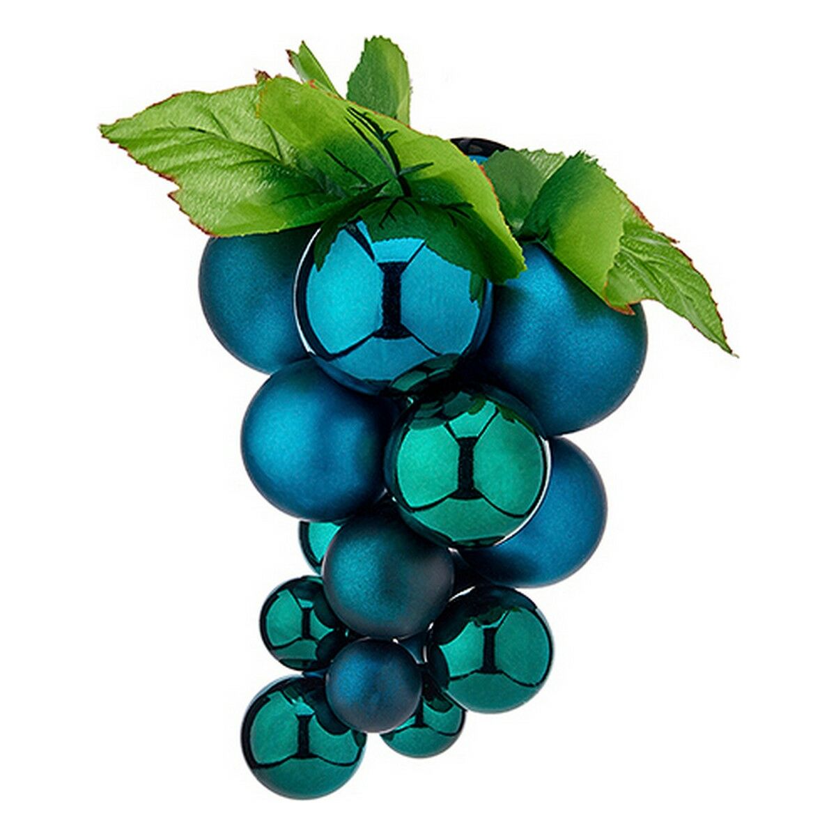 Boules de Noël Moyen Raisins Bleu Plastique 18 x 18 x 28 cm - Sapin Belge