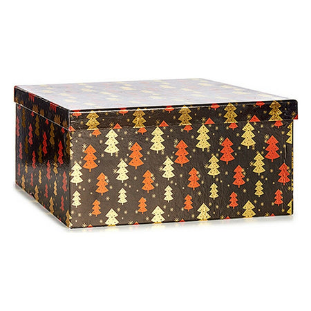 Set de boîtes décoratives Sapin de Noël Noël Rouge Noir Doré Carton - Sapin Belge