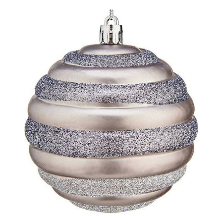 Boules de Noël Ø 8 cm Argenté Plastique - Sapin Belge