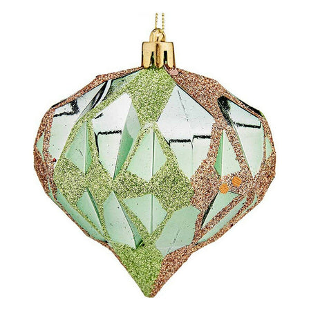 Boules de Noël Diamant Ø 8 cm Vert Plastique 8 x 9 x 8 cm - Sapin Belge