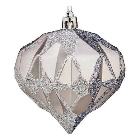 Boules de Noël Diamant Ø 8 cm Argenté Plastique - Sapin Belge