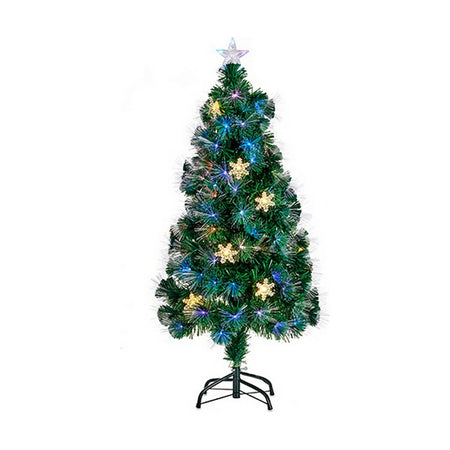 Arbre de Noël avec Étoile Lumière LED Métal Vert Plastique - Sapin Belge