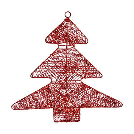Décorations de Noël Rouge Métal Sapin de Noël 36,7 x 0,2 x 37,5 cm - Sapin Belge