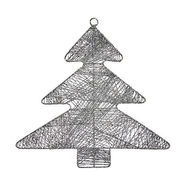 Décorations de Noël Argenté Sapin de Noël 36,7 x 0,2 x 37,5 cm Métal Plastique - Sapin Belge