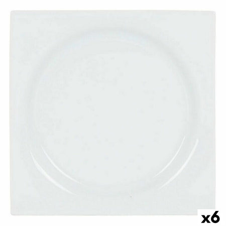 Assiette à dessert Inde Zen Porcelaine Blanc 18 x 18 x 2,5 cm (6 Unités) - Sapin Belge