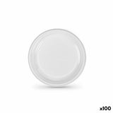 Lot d'assiettes réutilisables Algon Blanc Plastique 20,5 cm (100 Unités) - Sapin Belge
